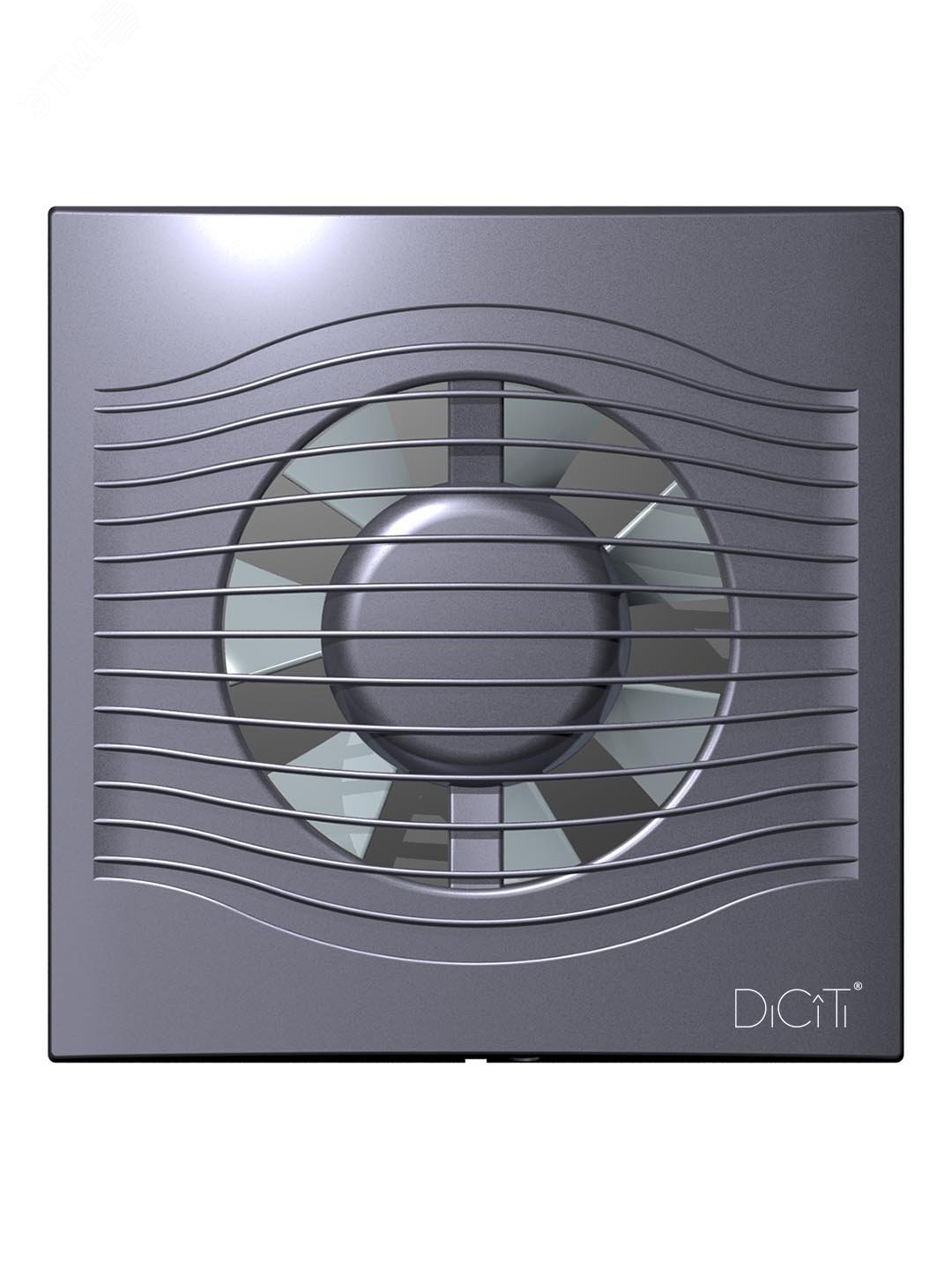 Вентилятор осевой вытяжной с обратным клапаном D100 декоративный SLIM 4C Dark Gray metal DiCiTi - превью