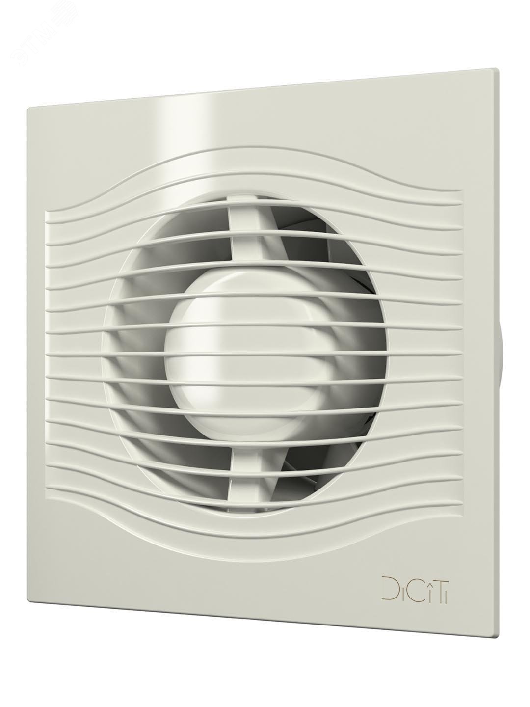 Вентилятор осевой вытяжной с обратным клапаном D100 декоративный SLIM 4C Ivory DiCiTi - превью