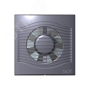 Вентилятор осевой вытяжной с обратным клапаном D100 декоративный SLIM 4C Dark Gray metal DiCiTi