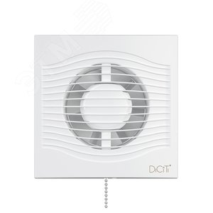 Изображение товара Вентилятор осевой вытяжной с обратным клапаном и шнуровым тяговым выключателем D125 (шт)