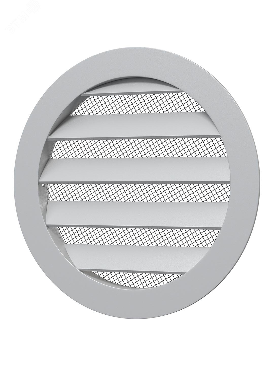 Решетка вентиляционная круглая D125 алюминиевая с фланцем D100 10РКМ ERA - превью