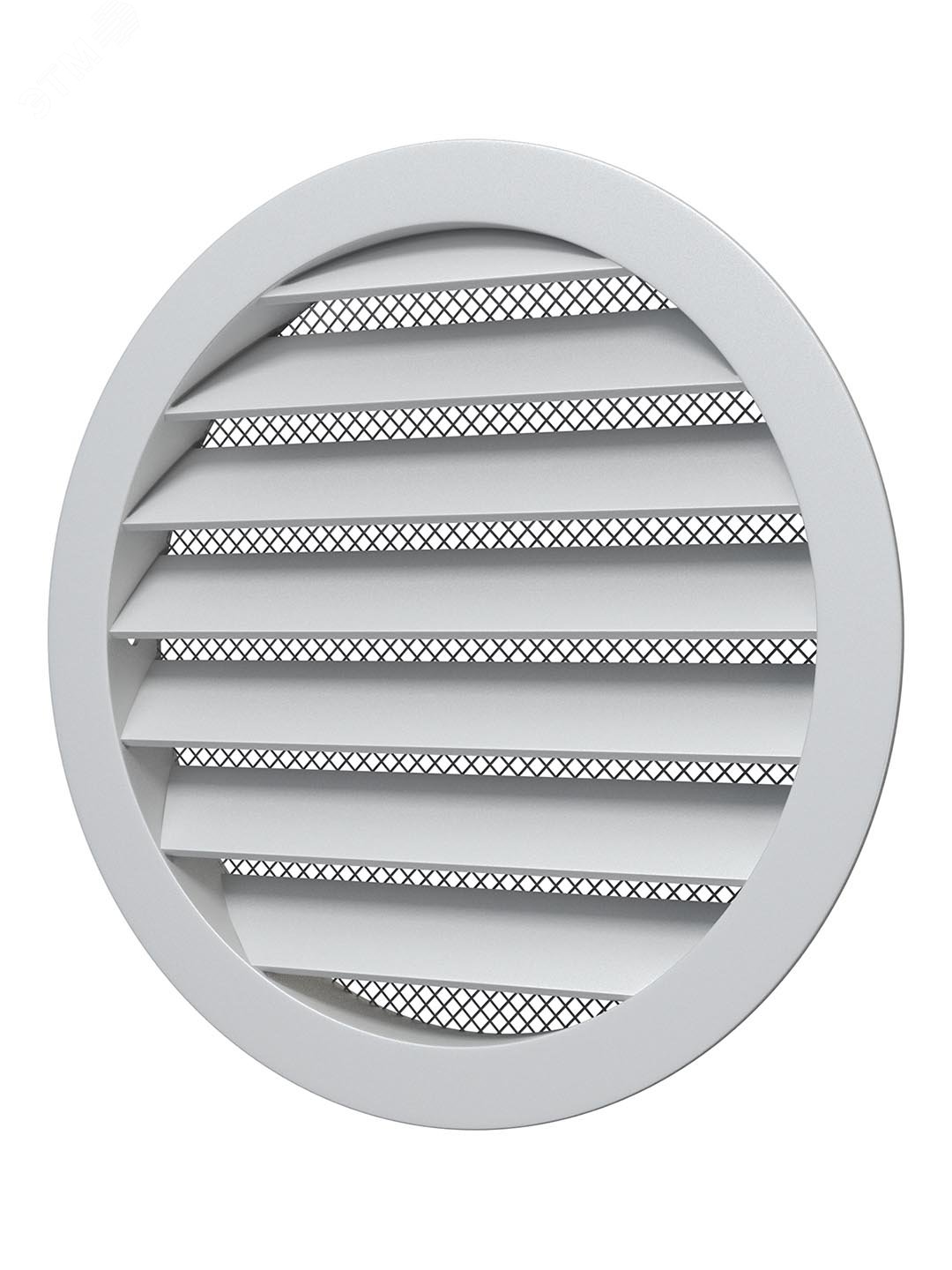 Решетка вентиляционная круглая D150 алюминиевая с фланцем D125 12,5РКМ ERA - превью