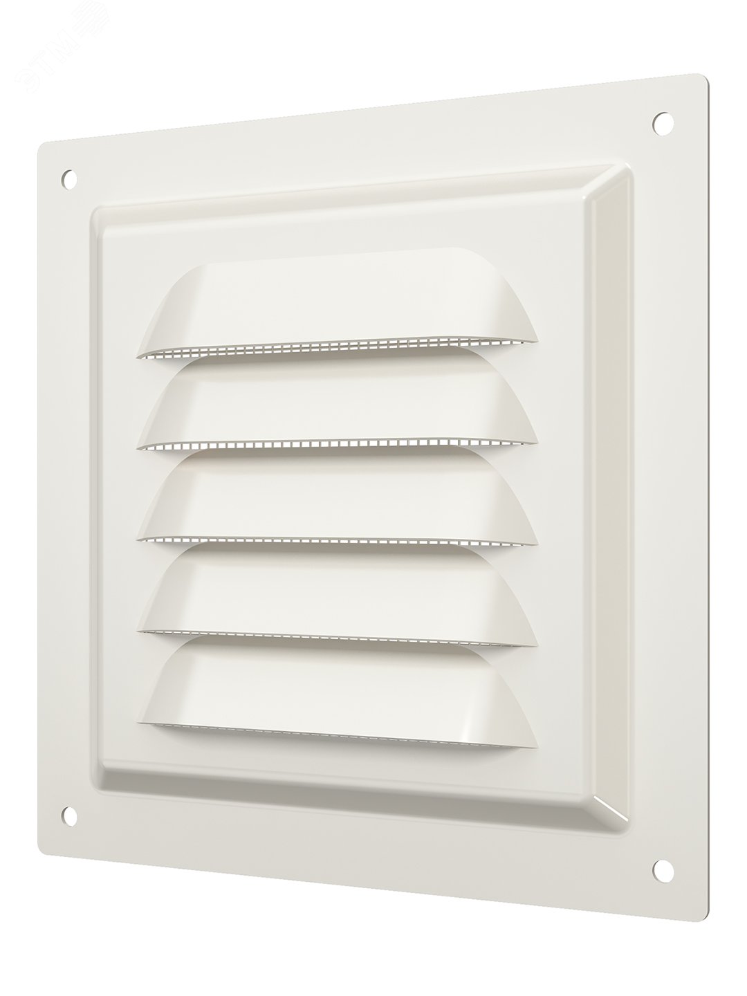 Изображение товара Решетка вентиляционная вытяжная стальная с покрытием эмалью и сеткой 125х125 слоновая кость