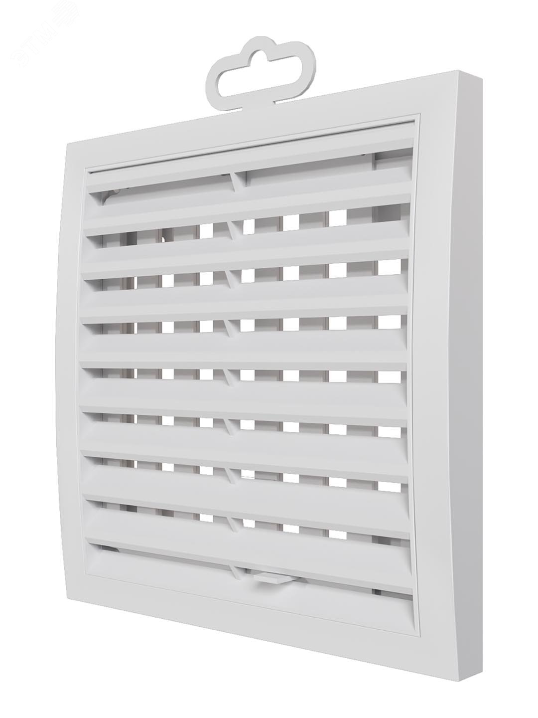 Изображение товара Решетка вентиляционная регулируемая из ASA пластика 150х150 для воздуховодов D100