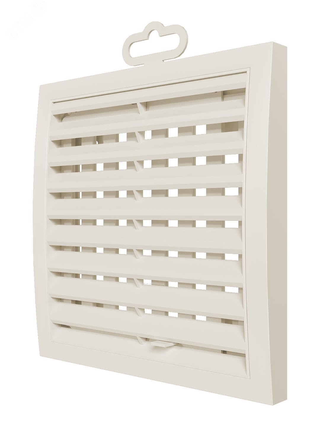 Изображение товара Регулируемая наружная вентиляционная решетка из ASA пластика 150х150 слоновая кость ERA