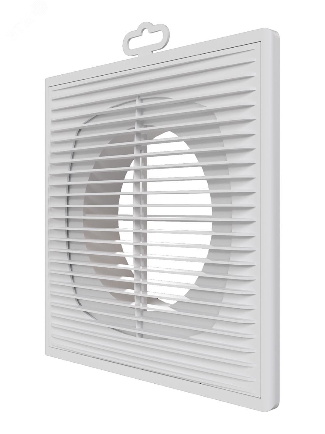 Изображение товара Решетка вентиляционная ПФ из ABS пластика с фланцем D125 209х209, монтаж: круглый воздуховод