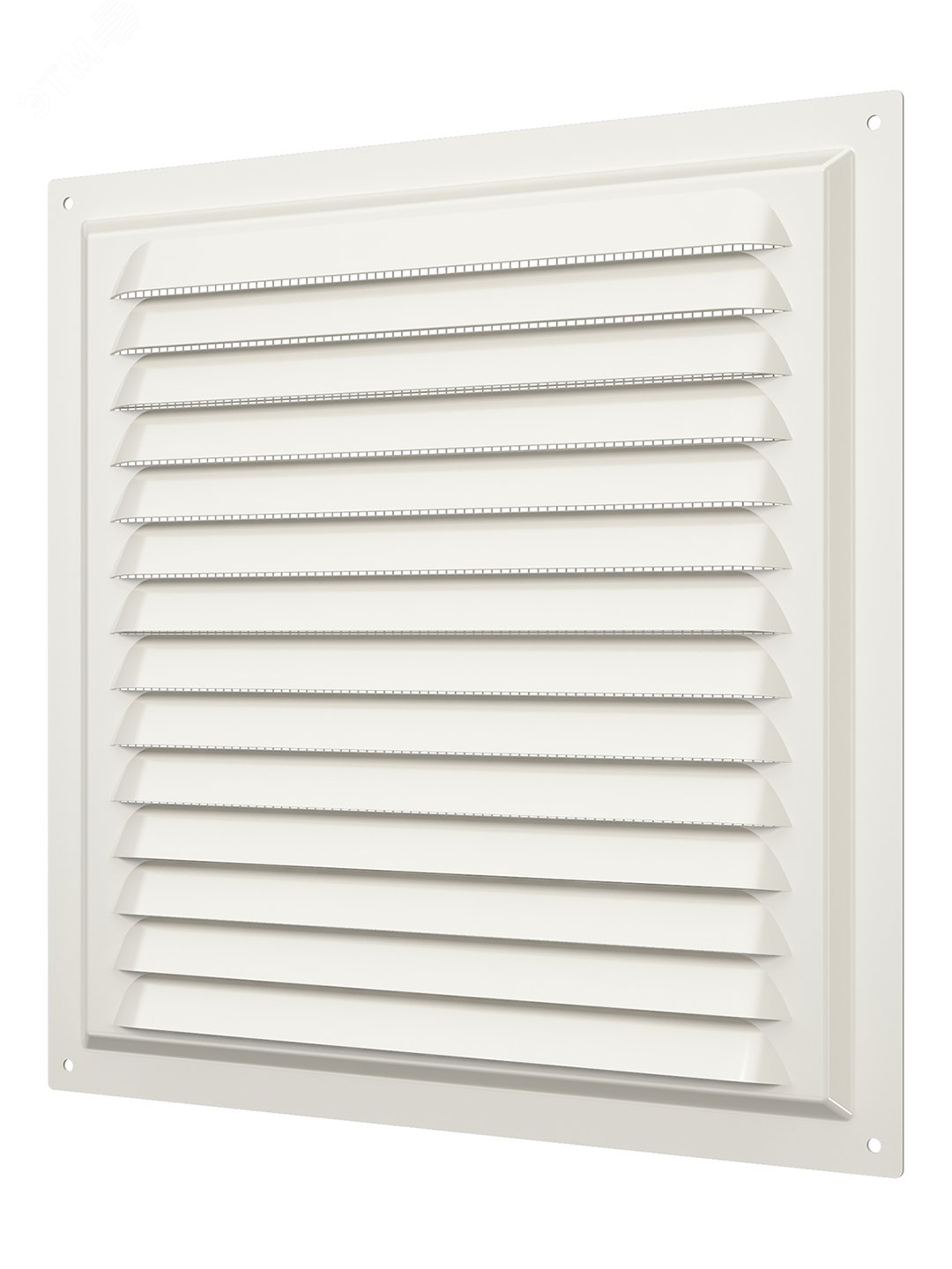 Изображение товара Стальная вентиляционная решетка с эмалью и сеткой 250х250 слоновая кость ERA