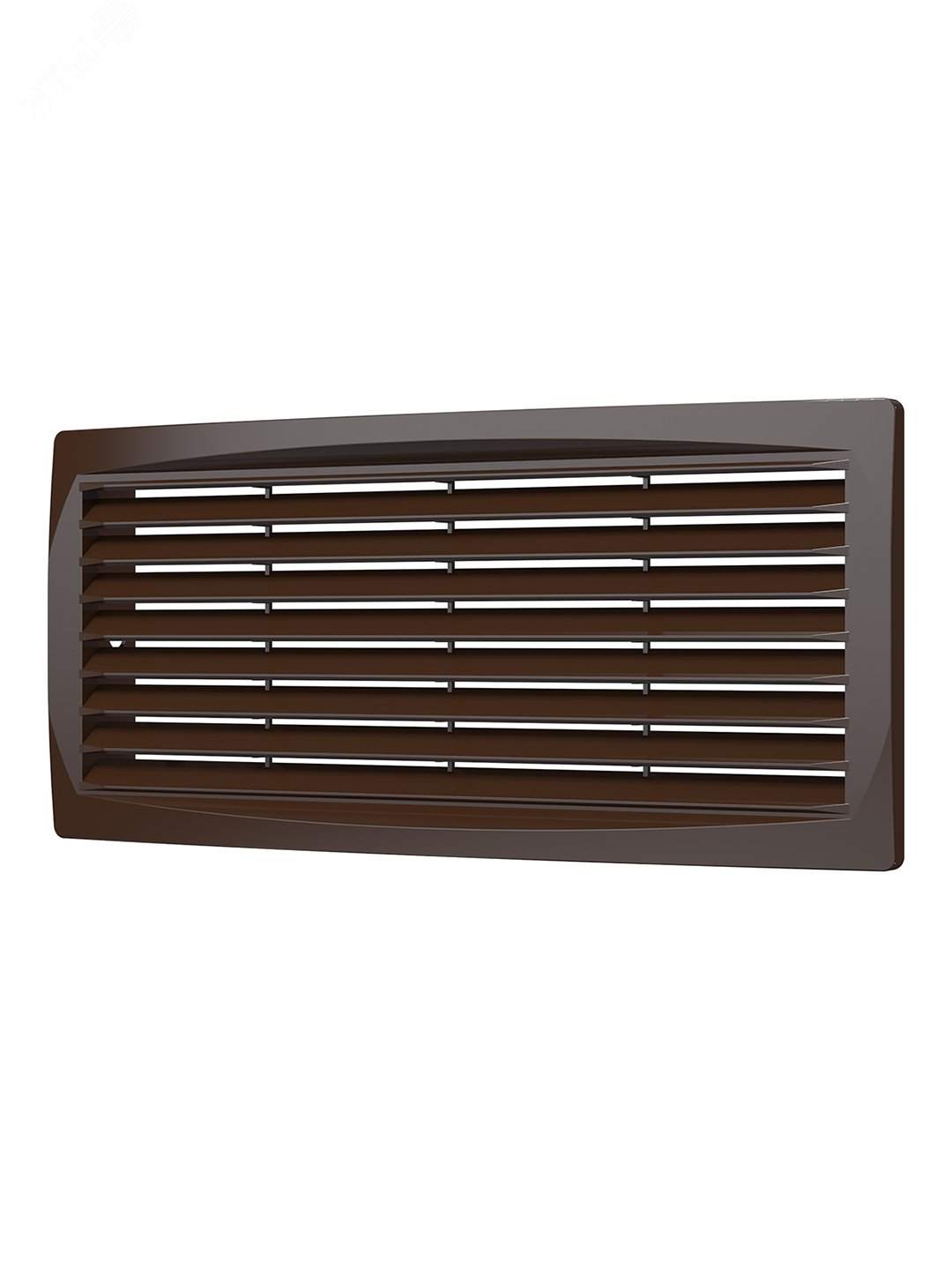 Изображение товара Решетка вентиляционная дверная 300х135 коричневая АБС пластик наклонные жалюзи