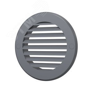 Решетка наружная вентиляционная круглая D136 с фланцем D100, из ASA пластика, цвет Серый