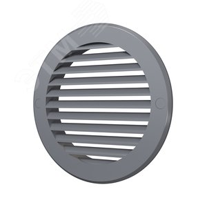 Решетка наружная вентиляционная круглая D161 с фланцем D125, из ASA пластика, цвет Серый