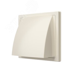 Изображение товара Выход стенной вытяжной с обратным клапаном 150х150 с фланцем D100, из ASA пластика, цвет Слоновая кость (шт)