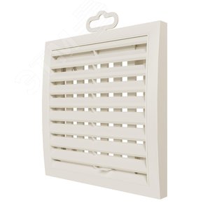 Изображение товара Решетка вентиляционная наружная регулируемая, из ASA пластика 150х150, цвет cлоновая кость (шт)
