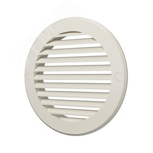 Изображение товара Решетка наружная вентиляционная круглая D196 с фланцем D160, из ASA пластика, цвет cлоновая кость (шт)