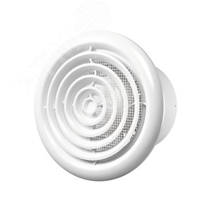 Изображение товара Вентилятор осевой с обратным клапаном, с круглой решеткой, с двигателем на шариковом подшипнике D125 (шт)