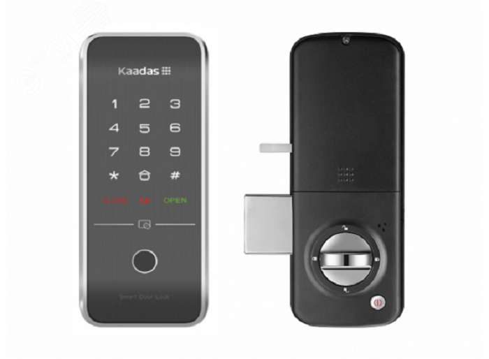 Изображение товара Kaadas R7-2 — накладной электронный замок (черный), без ручки, 30–50 мм