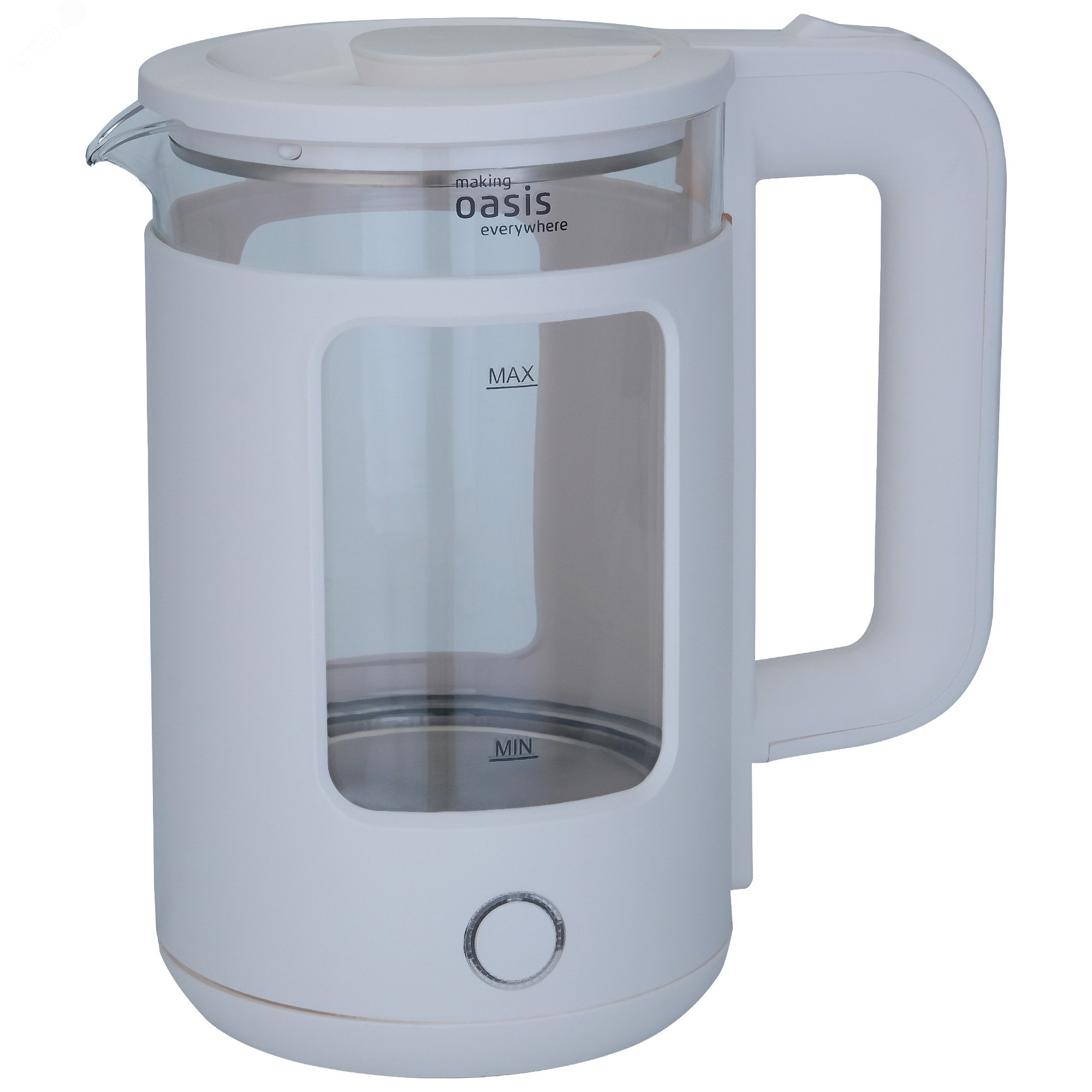 Изображение товара Электрический чайник Oasis Klima K-17GPW 2 л белый для дома и офиса