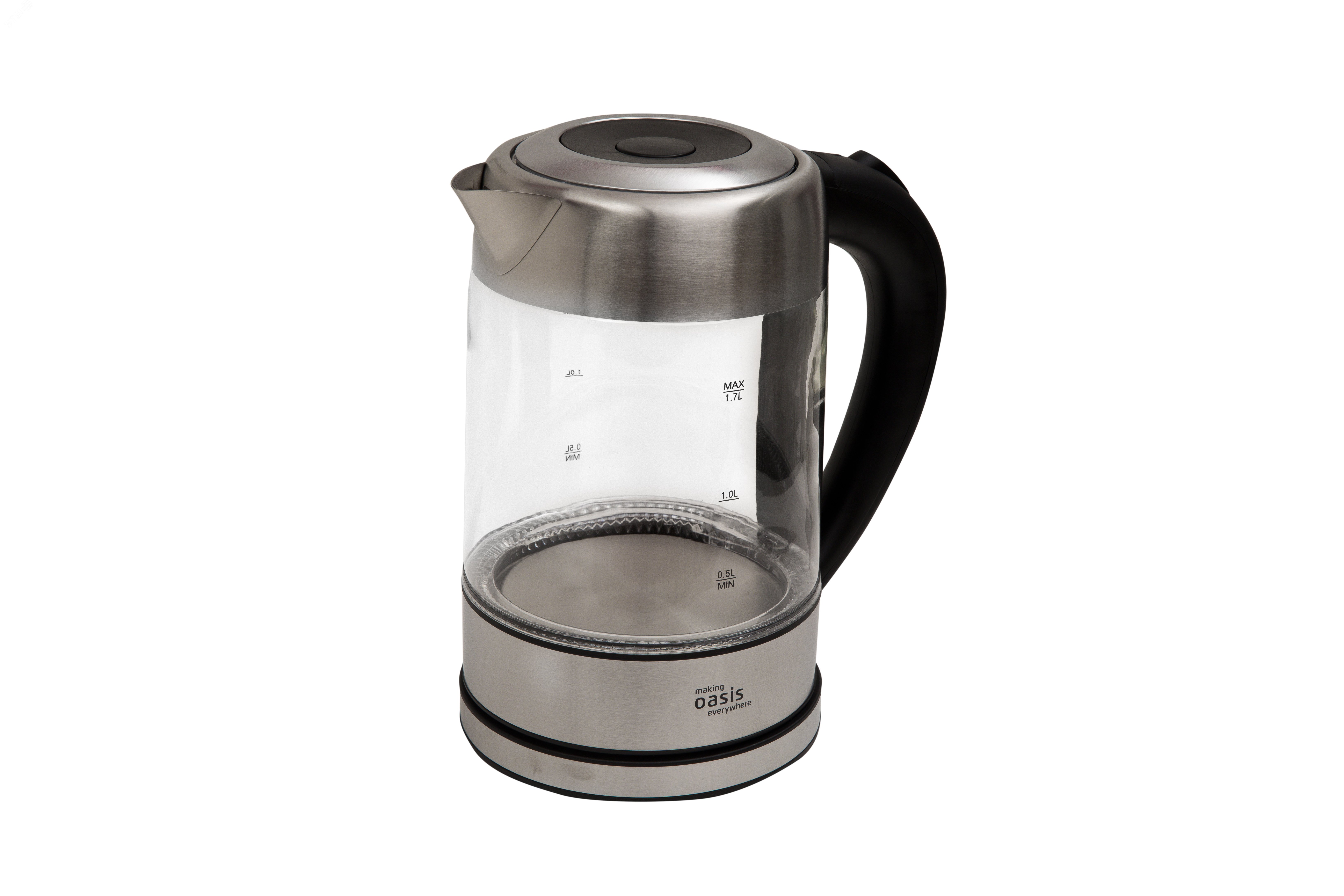 Изображение товара Электрический чайник Oasis Klima K-7GS 2200 Вт 1.7 л стеклянный черный