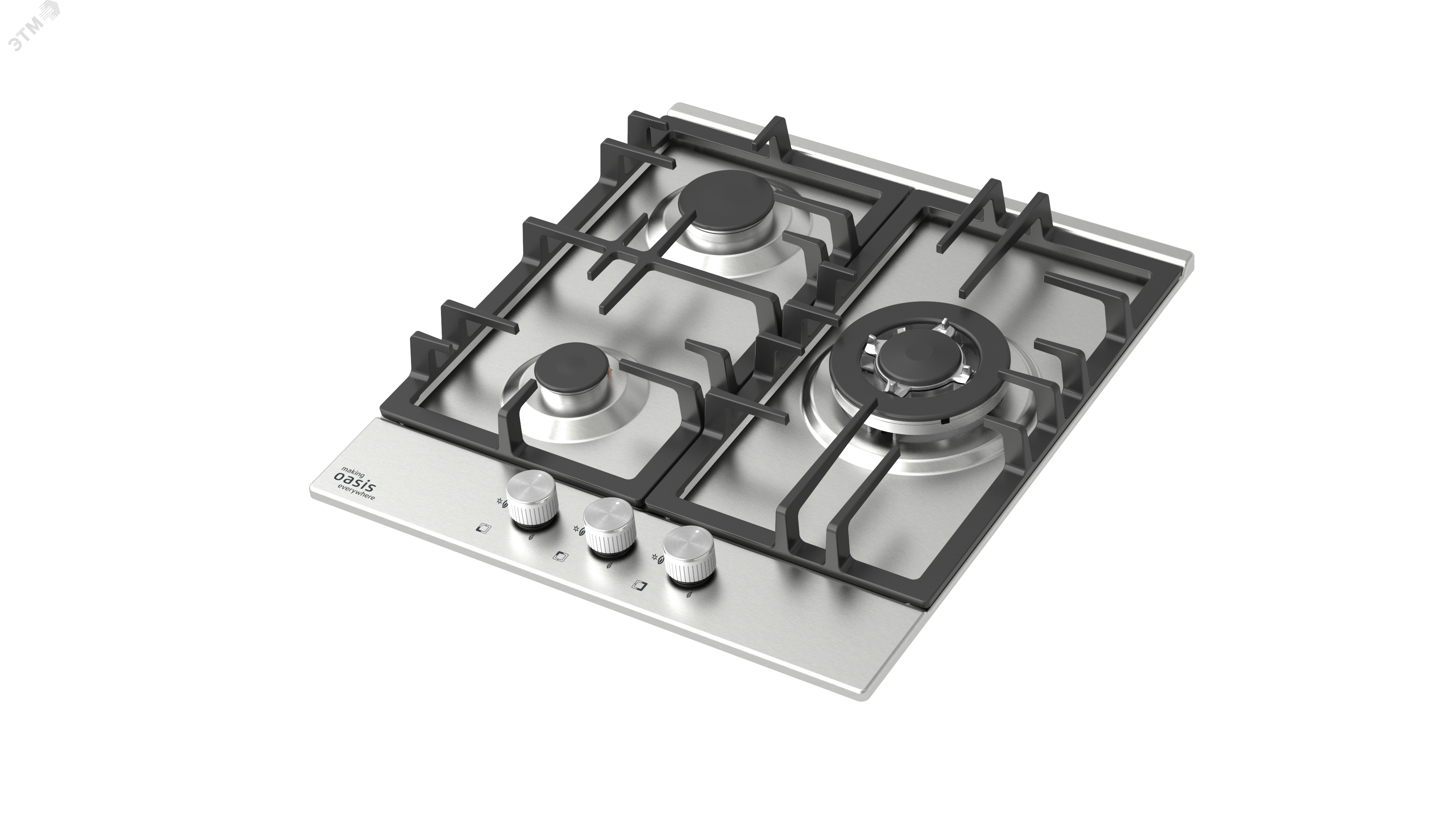 Изображение товара Газовая варочная панель P-3SBM Oasis — компактная, безопасная, с газ-контролем