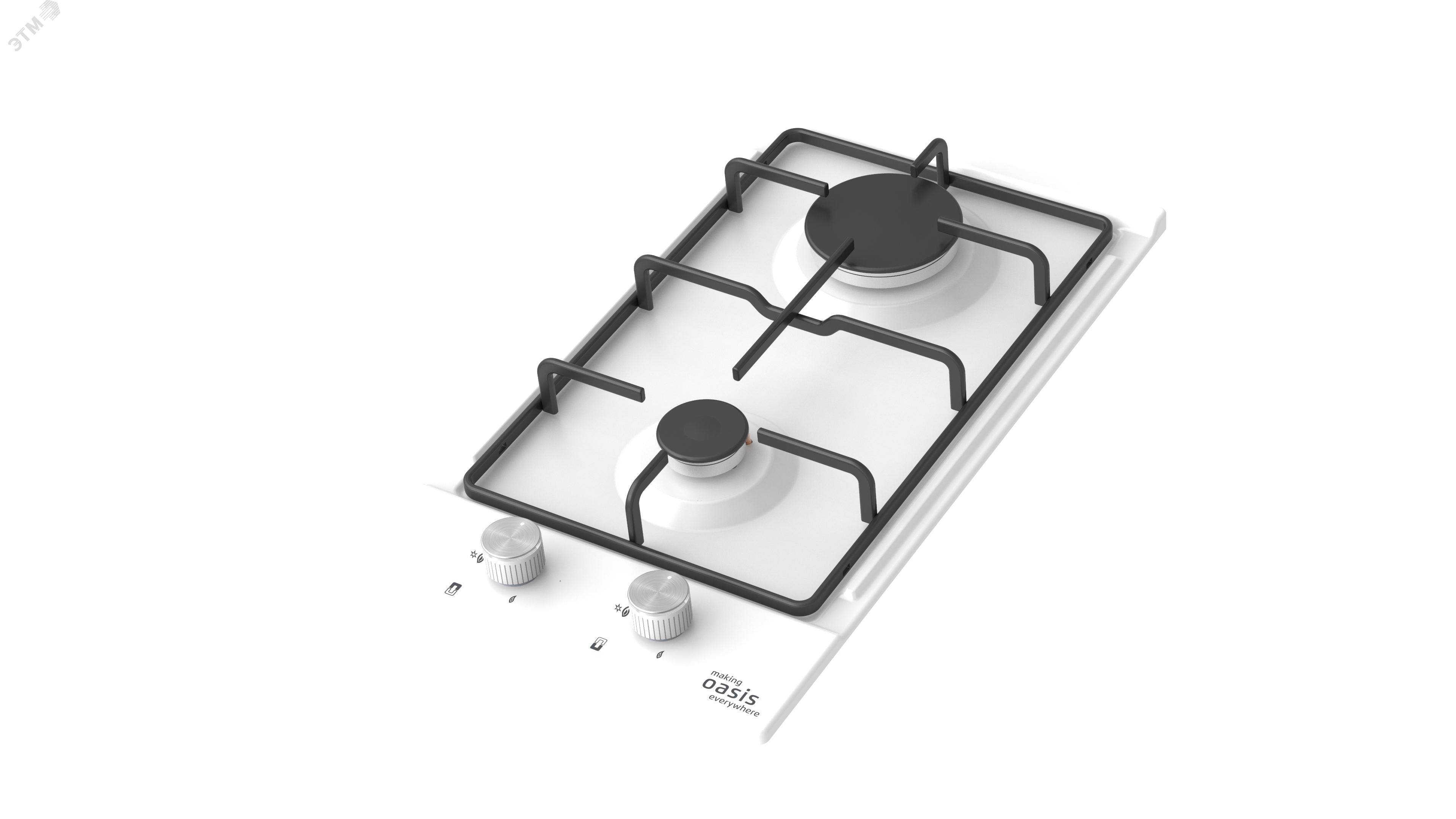 Изображение товара Газовая встраиваемая варочная панель Oasis Klima P-MEWGD 590x290 мм белая