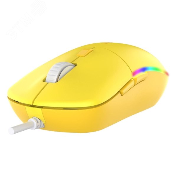 Мышь проводная 800-6400 dpi, подсветка RGB, 1.8 м, желтый LM121 Yellow Dareu - превью 3