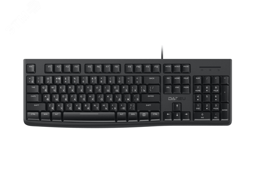 Клавиатура мембранная, 104 клавиши, 1.8 м, черный LK185 Black Dareu - превью