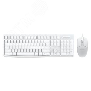 Комплект клавиатура + мышь проводной, USB белый