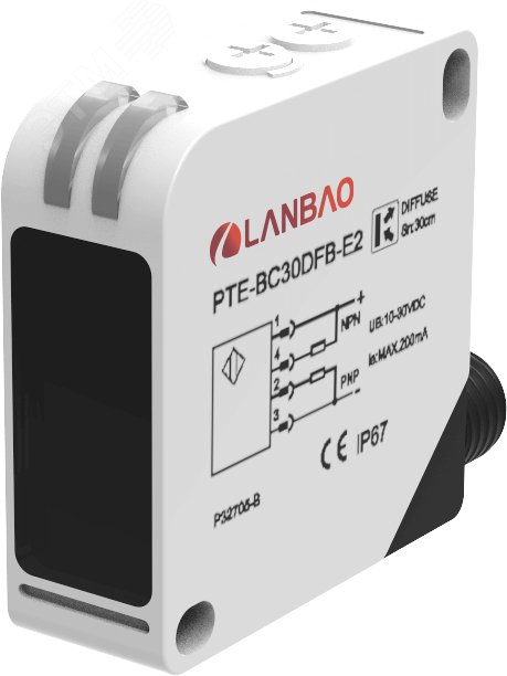 Изображение товара Оптический датчик Lanbao PTE-BC200DFB-E2 промышленный для обнаружения объектов
