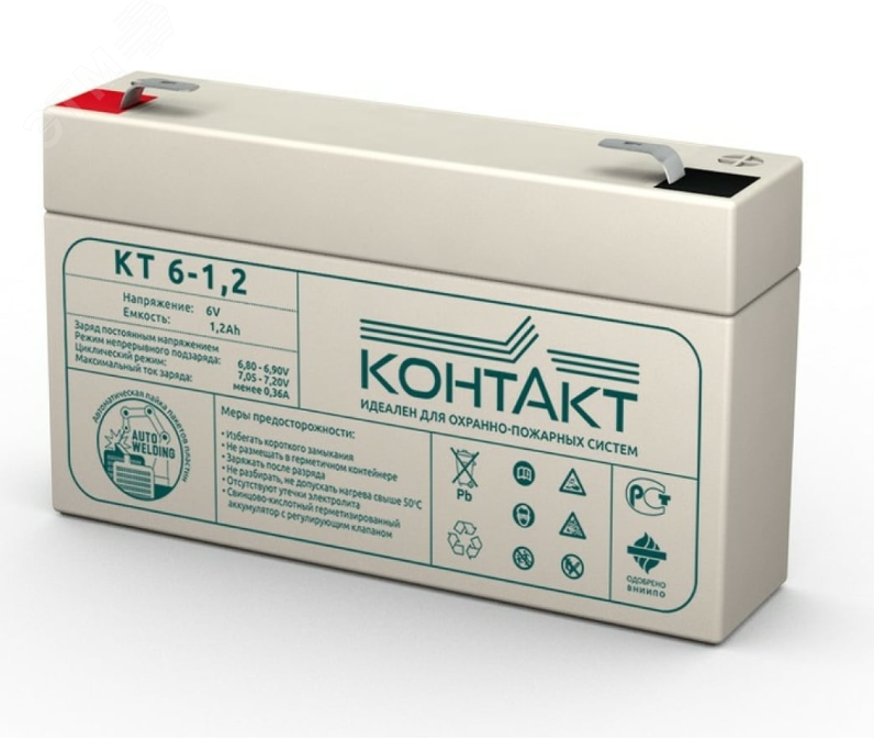 Изображение товара Аккумулятор КТ 6-1,2 6В 1.2Ач (шт)