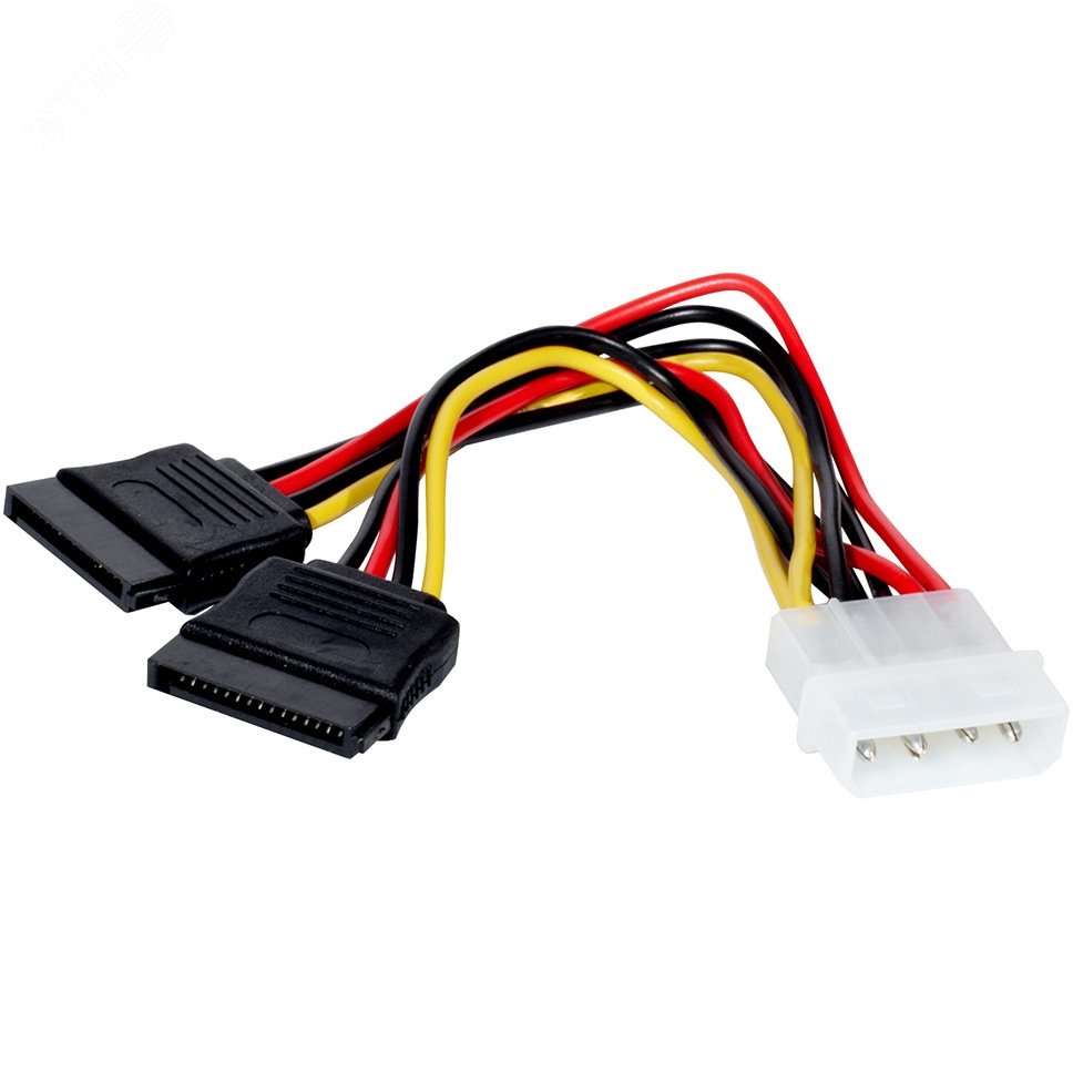 Изображение товара Кабель питания SATA EX-CC-SATA-PSY, Molex 4 pin / 2 x SATA 15 pin, длина 0,15 м (шт)