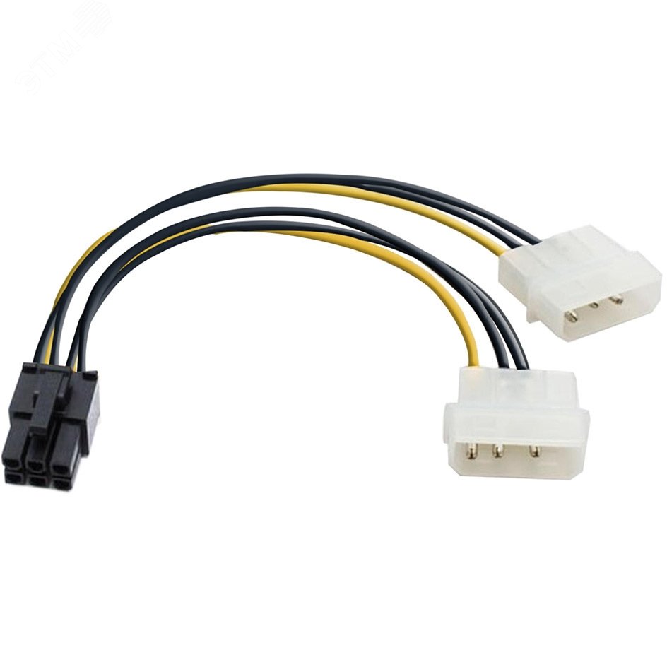 Изображение товара Переходник питания PCI-Express 6 pin EX-CC-PSU-6, от 2 x Molex (IDE) блока питания, длина 0,15 м (шт)