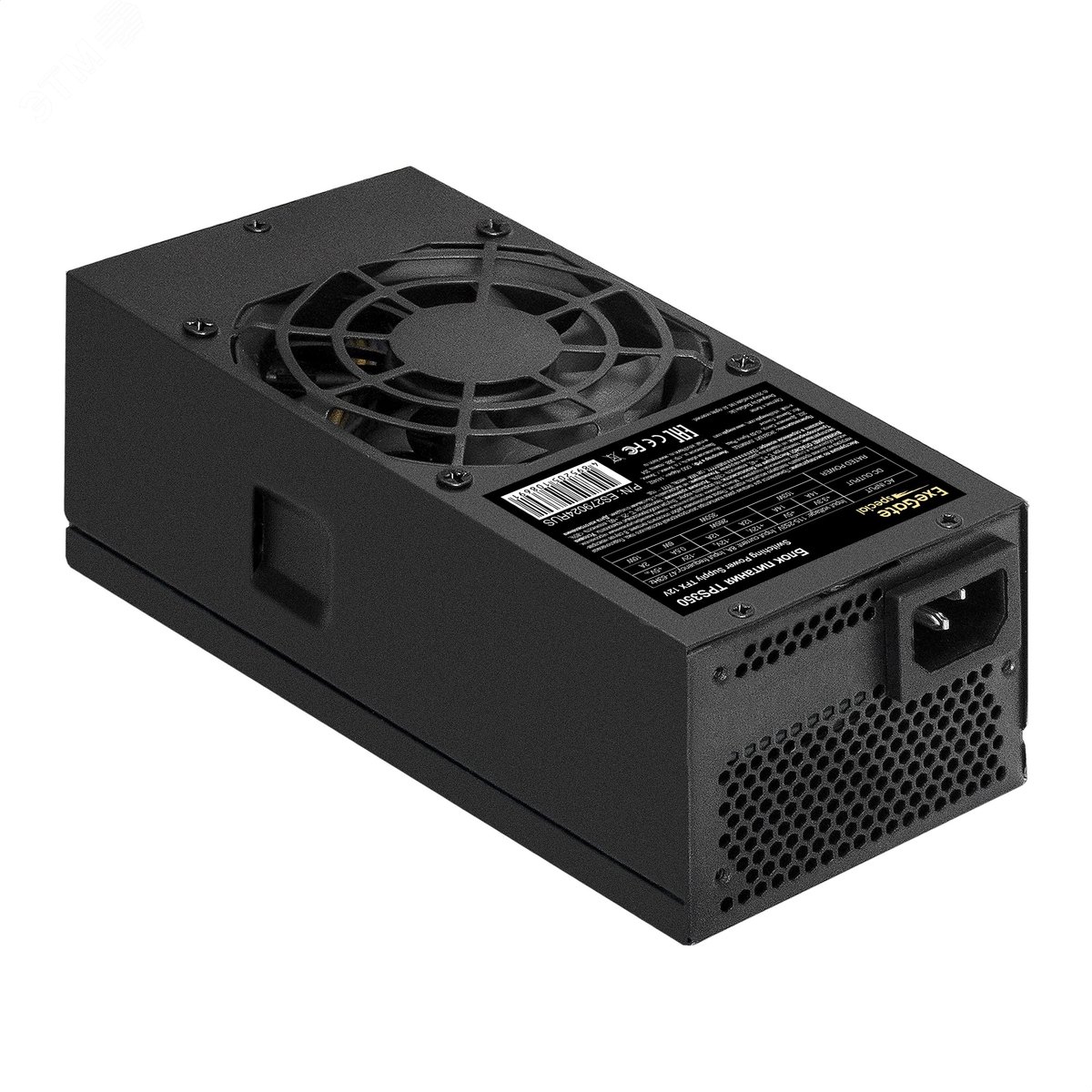 Изображение товара Блок питания 350W, TFX, fan 8 см, 24pin, (4+4)pin, PCI-E, 3xSATA, 2xIDE, черный (шт)