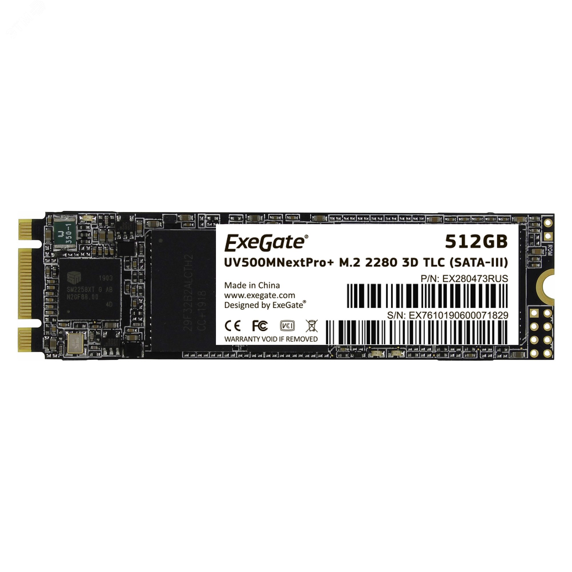 Изображение товара Nакопитель SSD M2 2280 512GB NextPro+ ExeGate UV500TS512 SATAIII