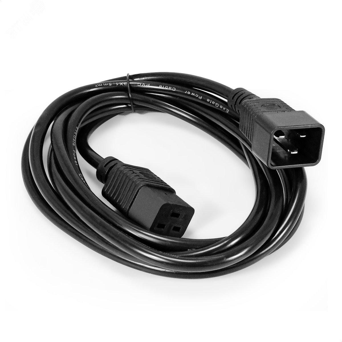 Изображение товара Кабель питания (UPS) Power EC20-3P-C19->C20, 3*1.5мм2, медь, черный, 16А, 3м (шт)