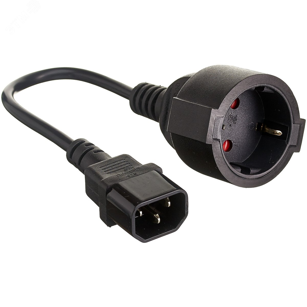 Изображение товара Кабель-переходник (UPS->розетка) Power EC-30P, C14->Schuko, 3*0.75мм2,10A, медь, черный,0.15м (шт) Изображение товара Кабель-переходник (UPS->розетка) Power EC-30P, C14->Schuko, 3*0.75мм2,10A, медь, черный,0.15м (шт)