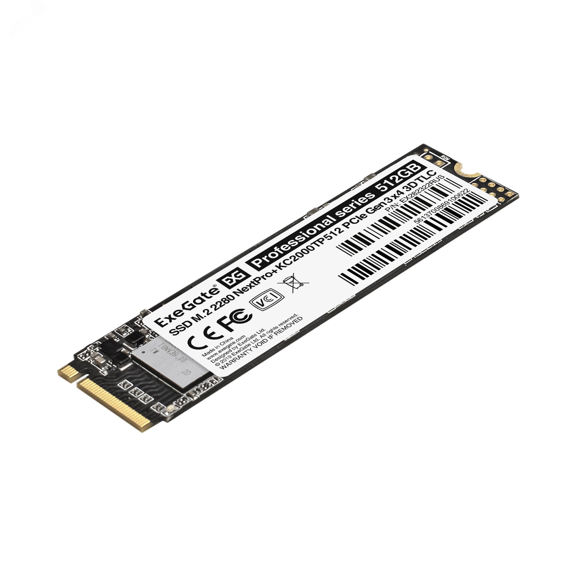 Изображение товара Накопитель SSD M.2 512GB ExeGate NextPro+ KC2000TP512 PCIe
