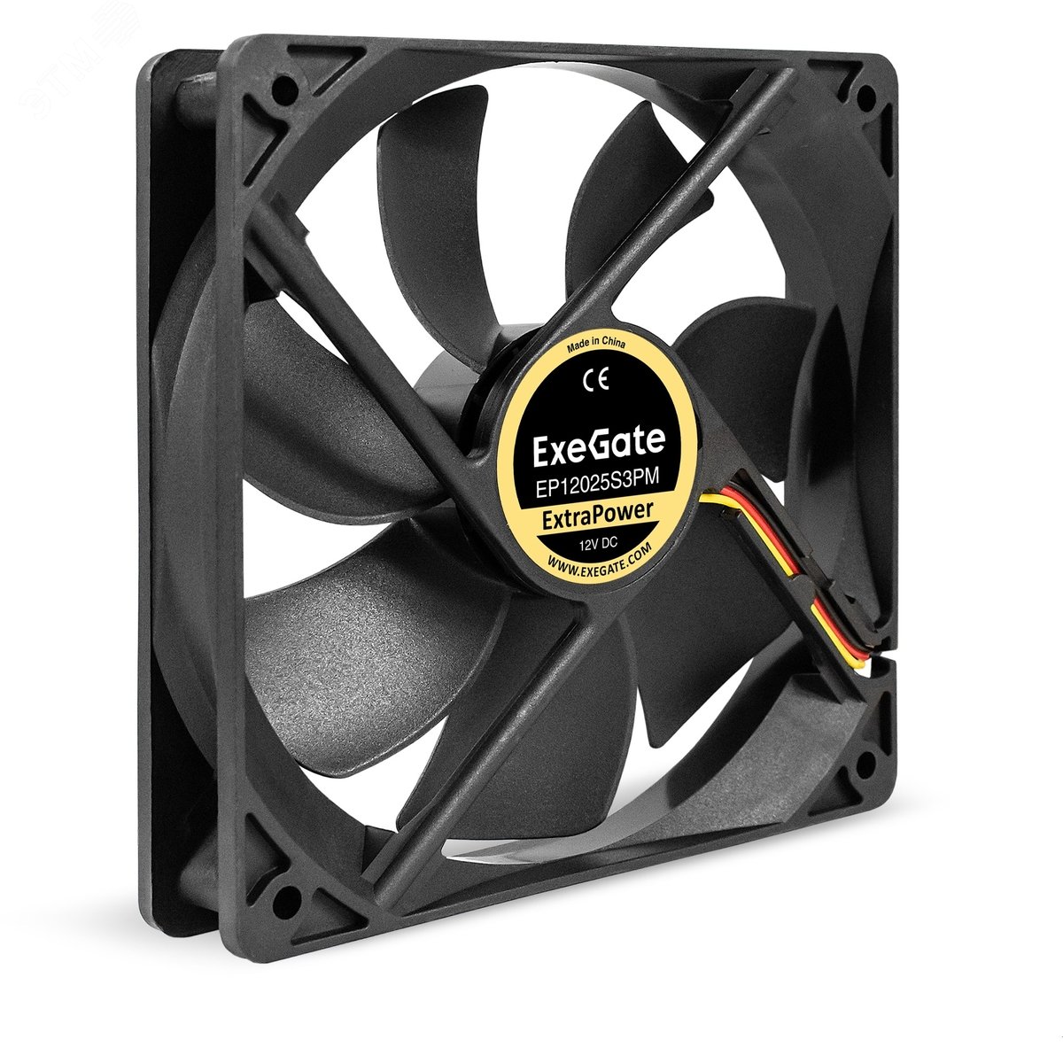 Изображение товара Вентилятор для корпуса 12В DC, 120x120x25 мм, 3pin+Molex, 1800RPM, 28dBA, подшипник скольжения (шт)