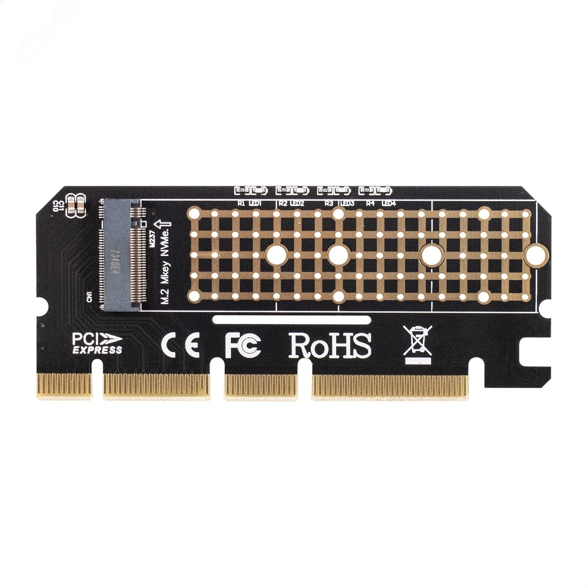 Изображение товара Переходник EXE-529, M.2 M key --> PCI-E x16 rev. 3.0, для установки SSD M.2 M key в слот PCI-E x16, x8 или x4 (шт)