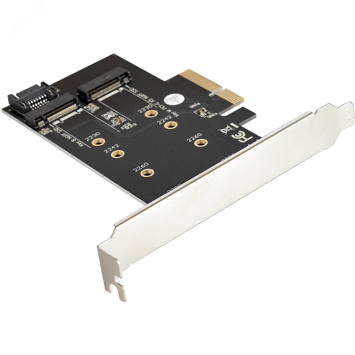 Изображение товара Переходник M.2 B/M Key ExeGate для SATA и NVMe SSD с интерфейсом PCI-E x4