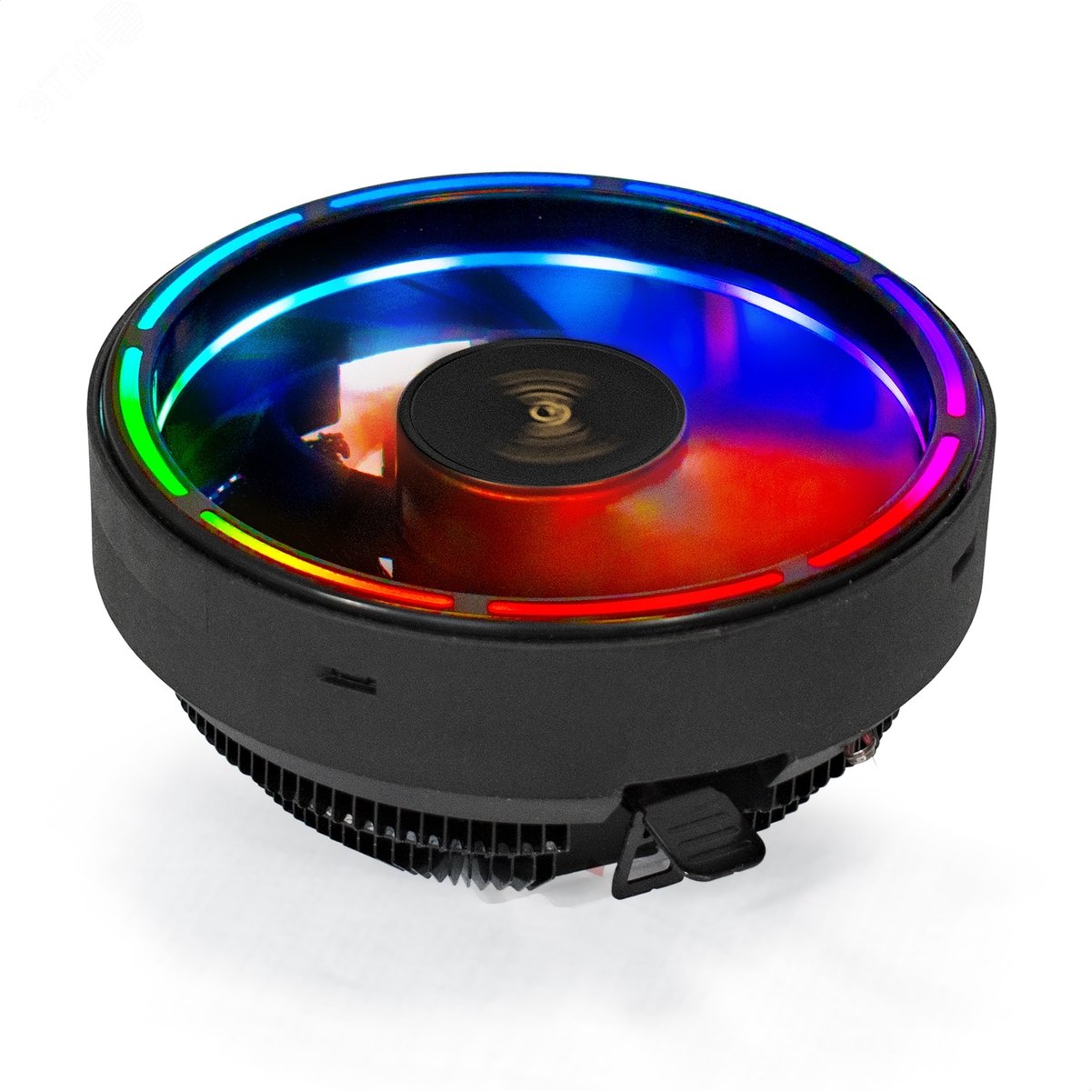Изображение товара Вентилятор для процессора 120 мм, TDP 100W, 1800RPM, RGB, 3pin, 18db, Al, черное покрытие (шт)