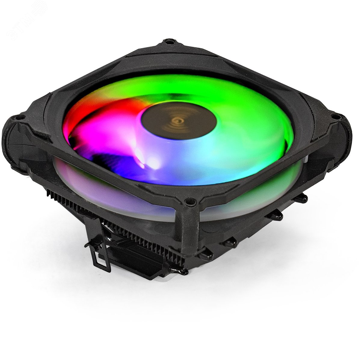 Изображение товара Вентилятор для процессора 120 мм, TDP 125W, 900-2000RPM, RGB, 4pin, 11-24db, Al+Cu, 4 трубки, черный (шт)