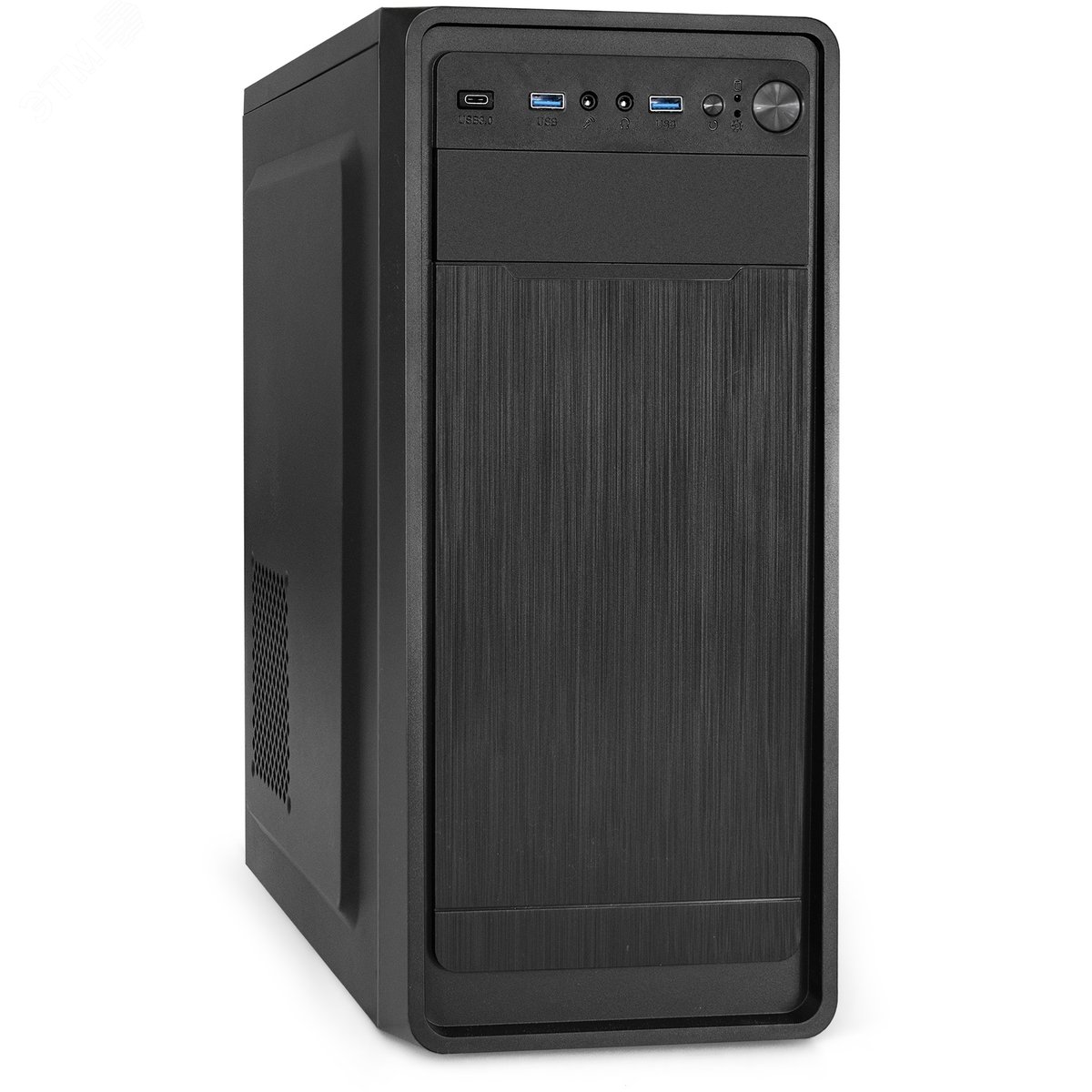 Изображение товара Корпус для ПК, Miditower, ATX, без БП, 2xUSB 3.0 + 1xType-C, аудио, чёрный (шт) Изображение товара Корпус для ПК, Miditower, ATX, без БП, 2xUSB 3.0 + 1xType-C, аудио, чёрный (шт)