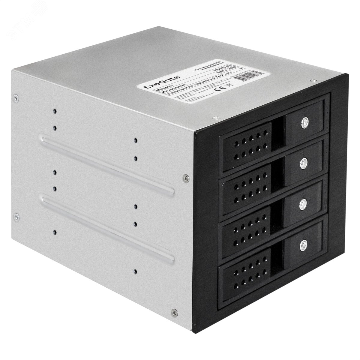 Изображение товара Корзина для HDD Hotswap HS435-02, 4 x 3,5''/2,5'' (SATA), занимает 3 x 5,25'' отсека, универсальная (шт) Изображение товара Корзина для HDD Hotswap HS435-02, 4 x 3,5''/2,5'' (SATA), занимает 3 x 5,25'' отсека, универсальная (шт)