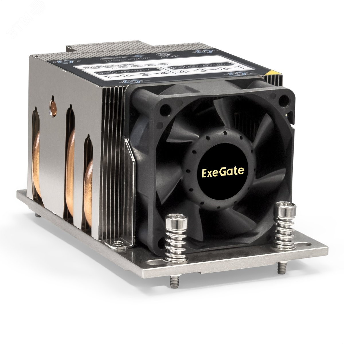 Изображение товара Вентилятор для процессора, TDP 240W, 1600-6800RPM, 4pin, 54,3db, Al+Cu, 4 трубки, 2 подшипника (шт)
