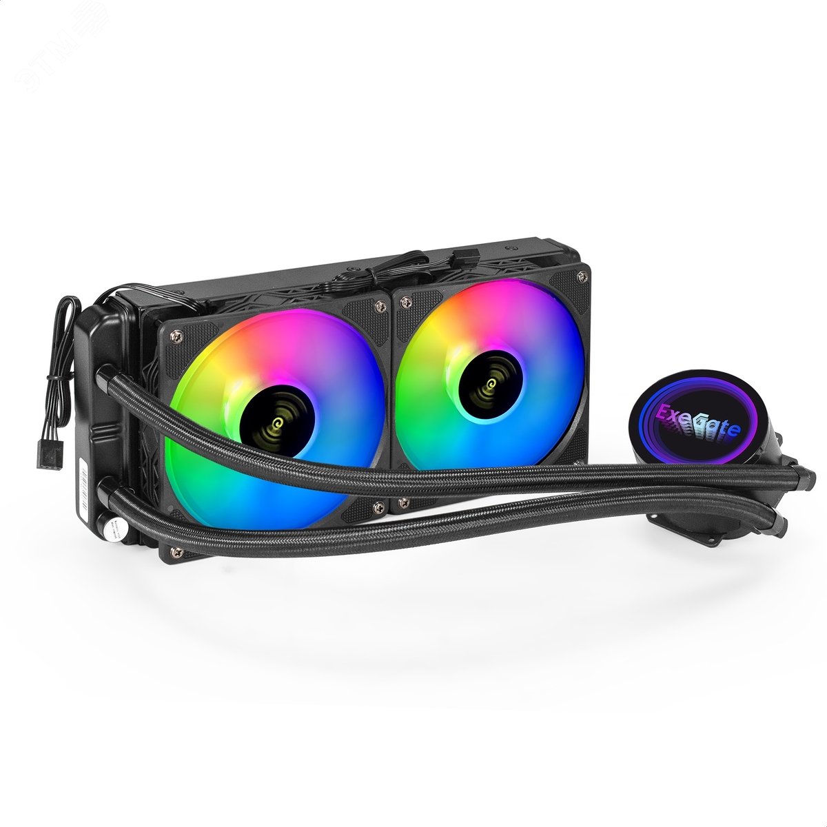 Изображение товара Система жидкостного охлаждения 240 мм, RGB, TDP 220 Вт, 800-2000 RPM, 11-22 дБ, чёрная (шт)
