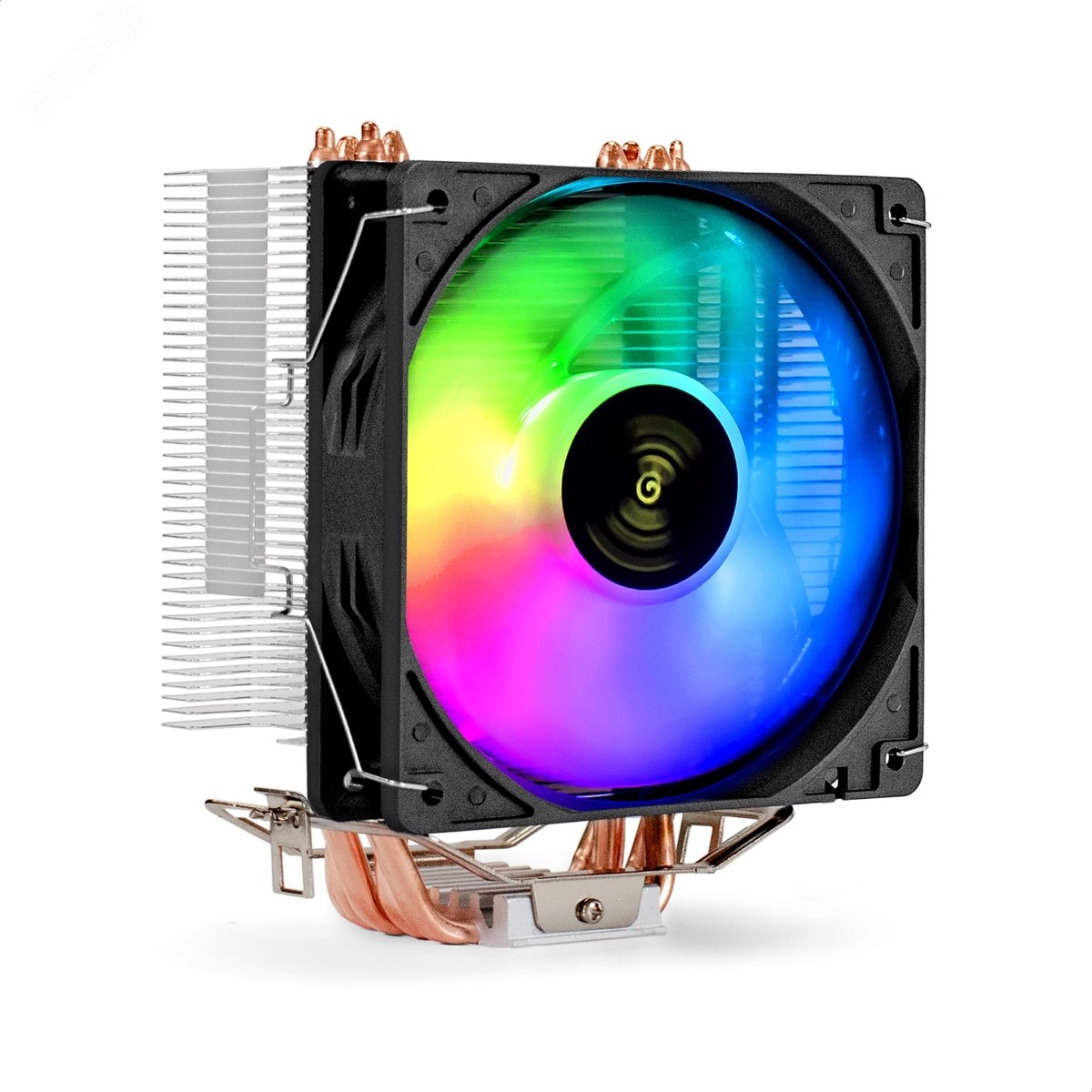 Изображение товара Вентилятор для процессора 120 мм, TDP 140W, 800-2400RPM, 4pin, 11-24db, Al+Cu, FRGB подсветка (шт)