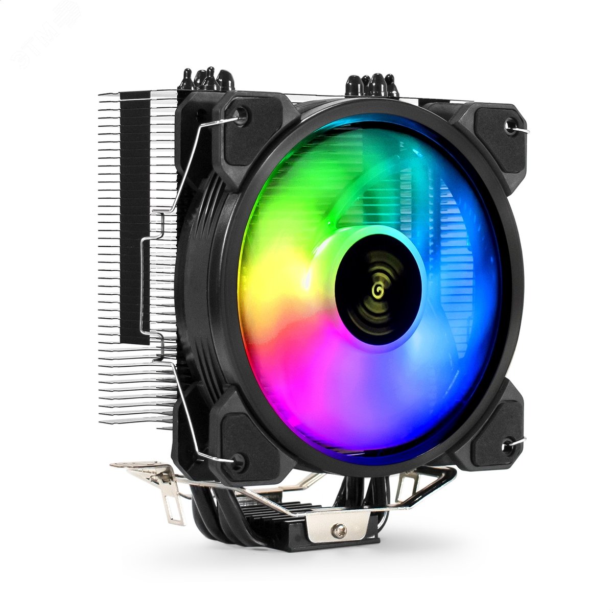 Изображение товара Вентилятор для процессора 120 мм, TDP 140W, 1200-2100RPM, RGB, 4pin, 11-24db, Al+Cu, 4 трубки, черн (шт)