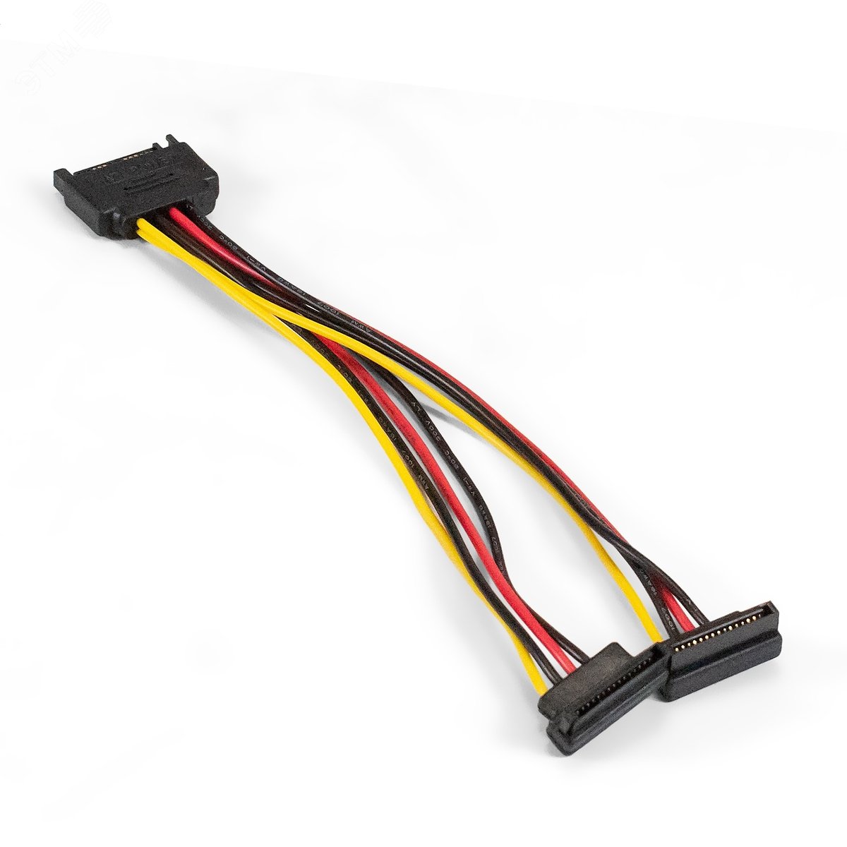 Изображение товара Кабель питания SATA EX-CC-SATAM2F, 15 pin (M) / 2 x 15 pin (F), с угловыми разъёмами (шт)