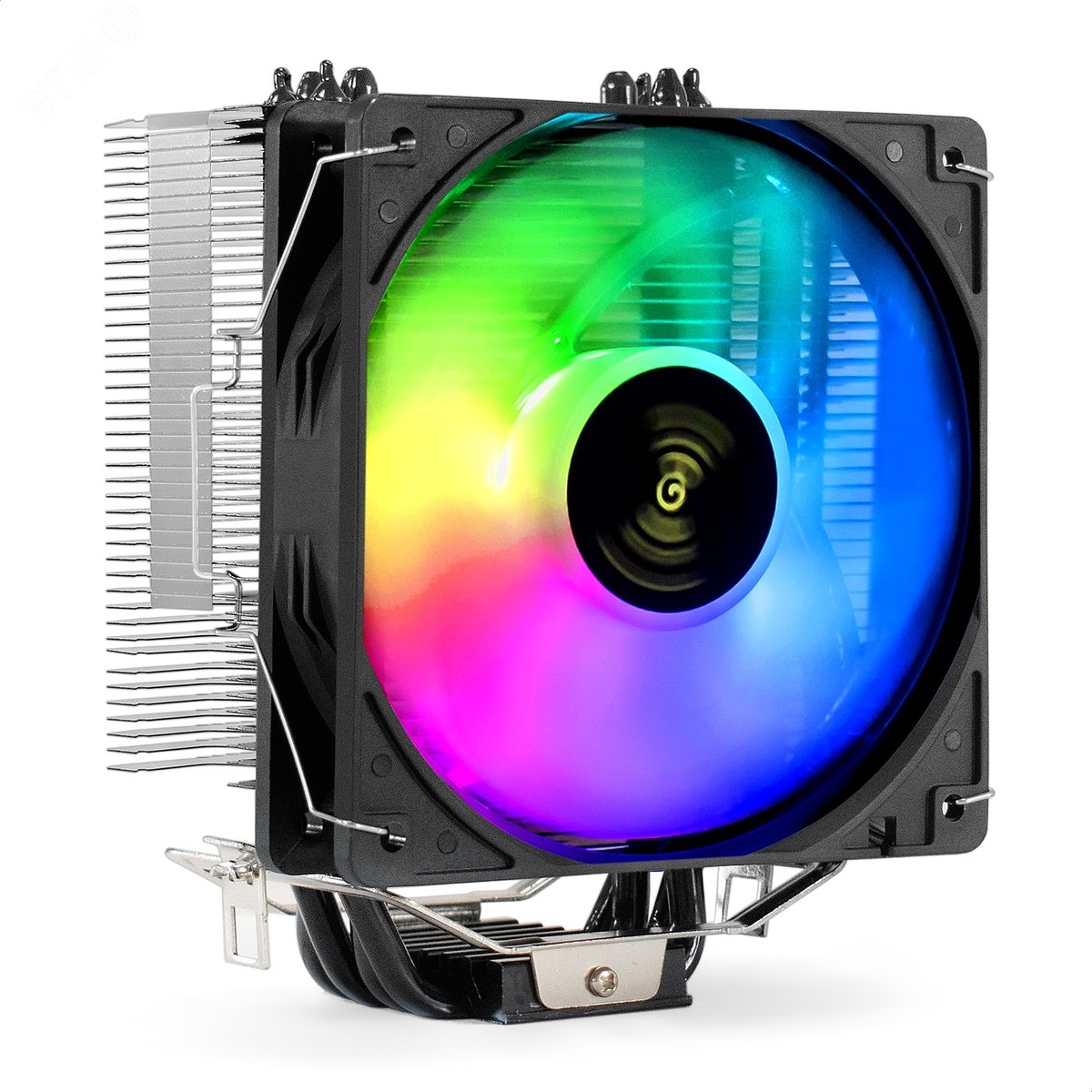 Изображение товара Вентилятор для процессора 120 мм, TDP 125W, 800-2400RPM, ARGB, 4+3pin, 11-37db, Al+Cu, 4 трубки, чер (шт)