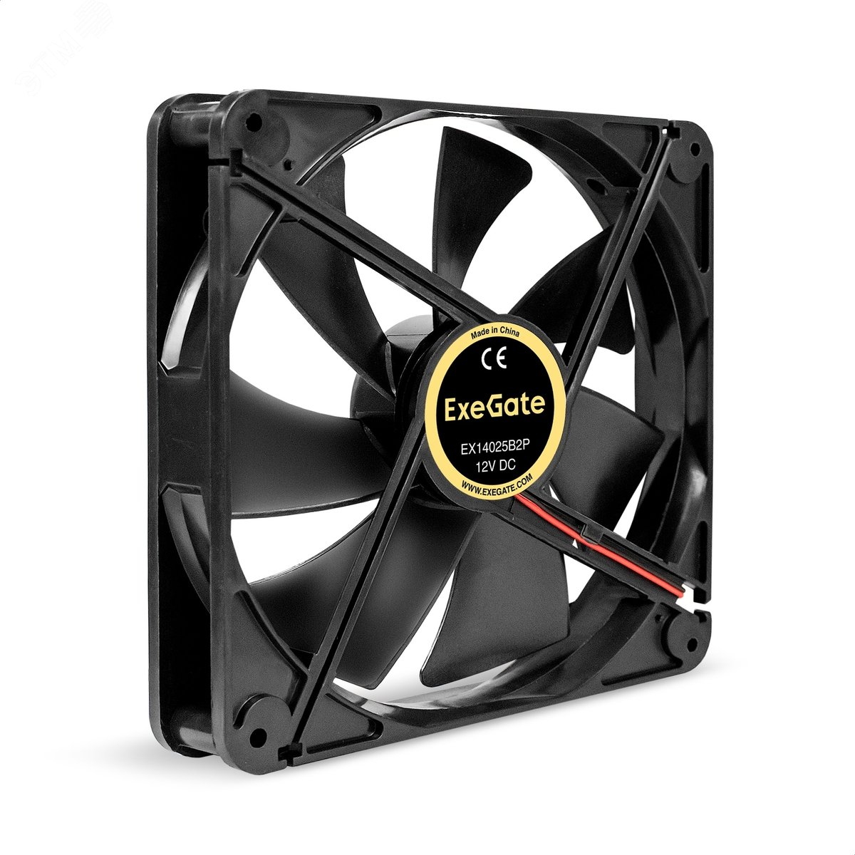 Изображение товара Вентилятор для корпуса 12В DC, 140x140x25 мм, 2pin, 1250RPM, 24dBA, двойной шарикоподшипник (шт)