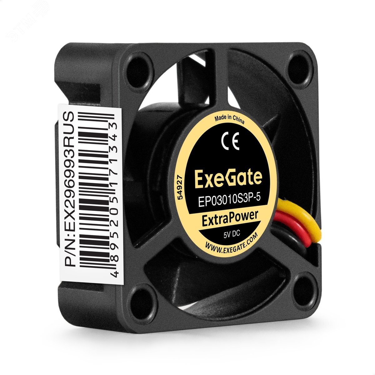 Изображение товара Вентилятор для корпуса 5В DC ExtraPower, 30x30x10 мм, 3pin, 12000RPM, 33dBA, подшипник скольжения (шт)